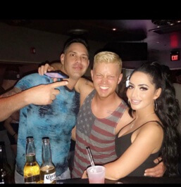 Chris Larangeira with his wife Angelina Pivarnick and their friend